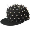 Queen-b Spiky Cap, Unique Punk, Street Style, Cool, Stylish Studs, Visual Kei, Hip Hop, Rock (Black X Silver)
