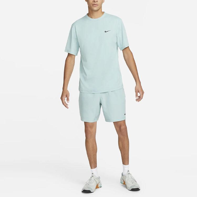 Nike Футболка мужская с коротким рукавом и заниженной линией плеч Dri-FIT UV Hyverse Solid Logo, свободная, удобная, минеральная DV9840-309