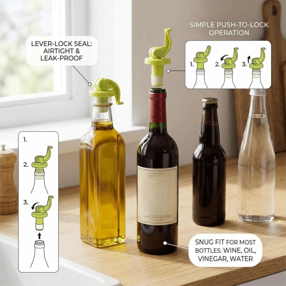 2pcs Silicone Wine Bottle Stopper Air-tight Seal Bottle Vacuum Stopper Beverage Stopper Plug Bar