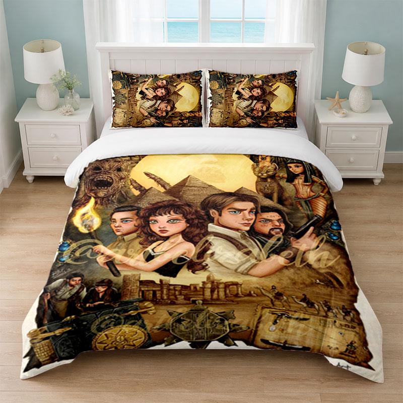 The Mummy Bedroom 3Pcs Bedding Set Soft Bed Sheet Pillowcases Home Bedding Decoration