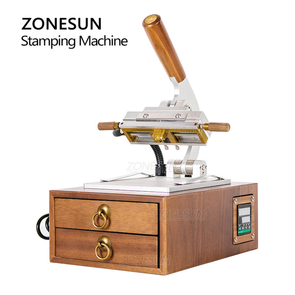 ZONESUN WT-90XT Wooden stamp Digital PVC Card Book Leather Paper Wood Custom Logo Embossing Hot Foil Stamping Machine
