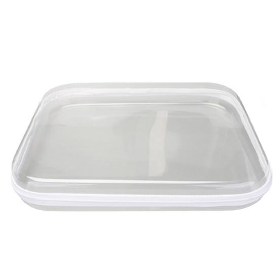 1/3Pcs Double Zippered Hard Pouch Storage Box Transparent Design Stackable Waterproof Cosmetic Storage Organizer Travel Small Toiletry Bag