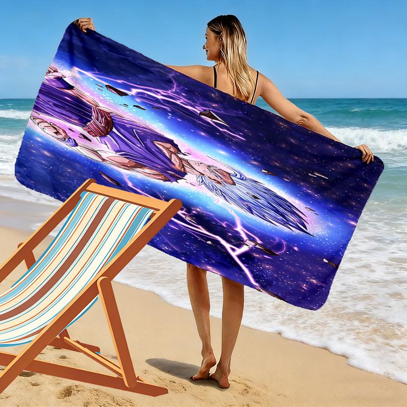 Super Saiyan Power Unleashed beach towel Outdoor camping beach Outdoor pool towel seaside quickdrying swim towel Outdoor picnic beach mat beach