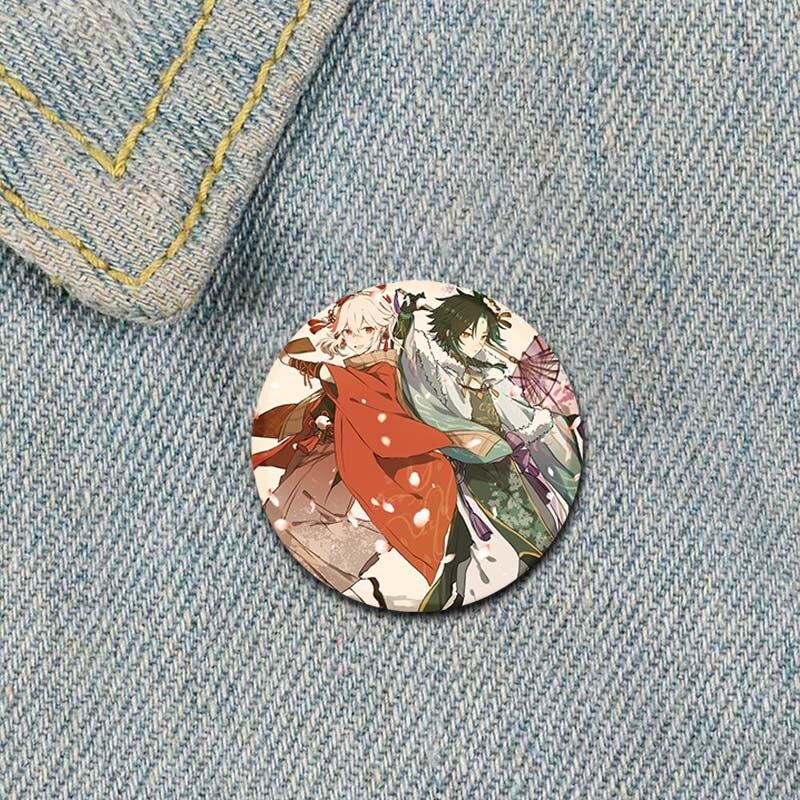 58 мм Genshin Impact, мягкая кнопка на лацкане, креативный забавный значок на воротнике, мультяшная фигурка, броши, одежда, ювелирные аксессуары, милые подарки