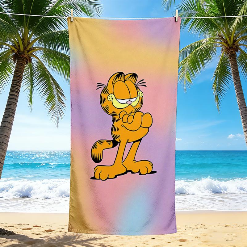 1Pc Garfield'S Colorful Pose Beach Towel Quick Dry Multiuse For Beach Pool Gym Yoga Home Travel Christmas Halloween Xmas Gift L1355