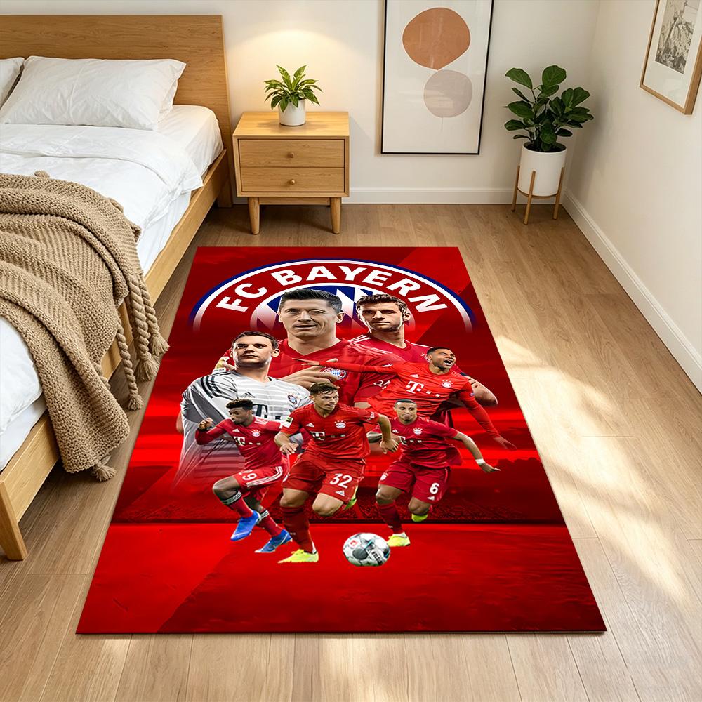 Bayern Munich Team Celebration Floor Rug Office Rug Design for Playrooms Living Rooms Hallway Kitchen Anti-slip Rug Anime Office Decor