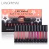 Langmanni6 антипригарный Cup Mist Face Nude Matte Lip Gloss Set Водостойкая сексуальная жидкая губная помада в подарочной коробке