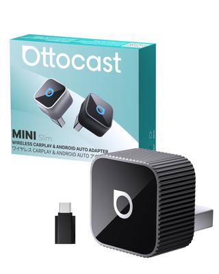 Ottocast Mini Slim Ottocast Mini CarPlay Android Auto Беспроводной USB Автомобильный Адаптер, Черный, 2025