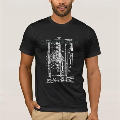 Men's Cool Short-Sleeve T-Shirt Flute Flute Patent Design Flute Player Flutist Round
