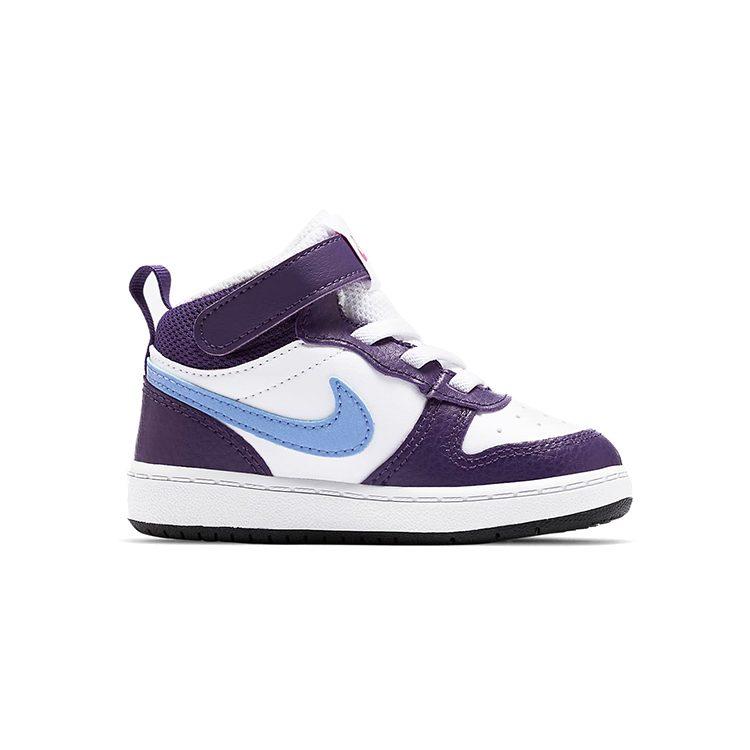 Nike Mid 2 Slip Resistant Abrasion Resistant Mid top Skateboard Shoes Purple White Blue Infant And Toddler CD7784-106