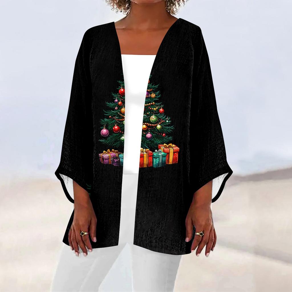 Женская повседневная модная легкая куртка средней длины с принтом, кардиган