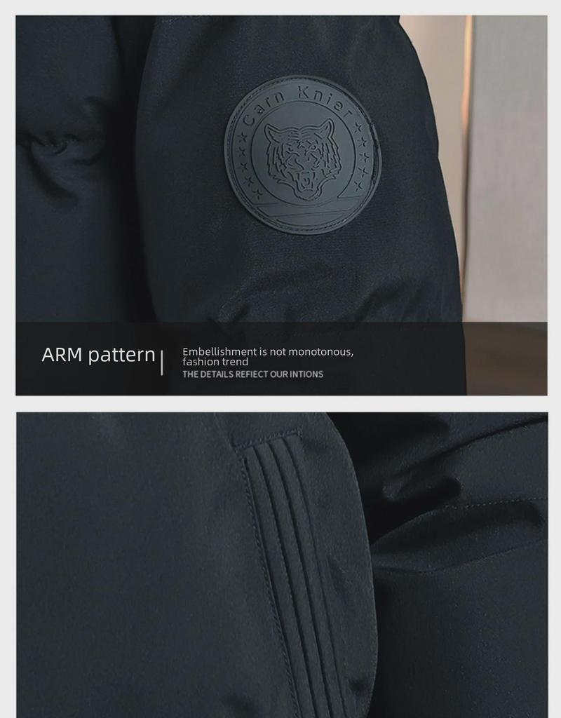 Brand Men's Thick Warm Down Cotton Jacket - Autumn/Winter Casual Stand Collar, Slim Fit.