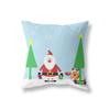 Чехол на подушку с рисунком Санта-Клауса, снеговика и рождественского принта, украшение для дома, гостиной, квадратная подушка, наволочка