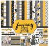Inkdotpot Black & Yellow Cat Theme Collection Double,Sided Scrapbook Paper Kit Cardstock Making Paper Pack Of With Sticker Sheet - 16 Pages
