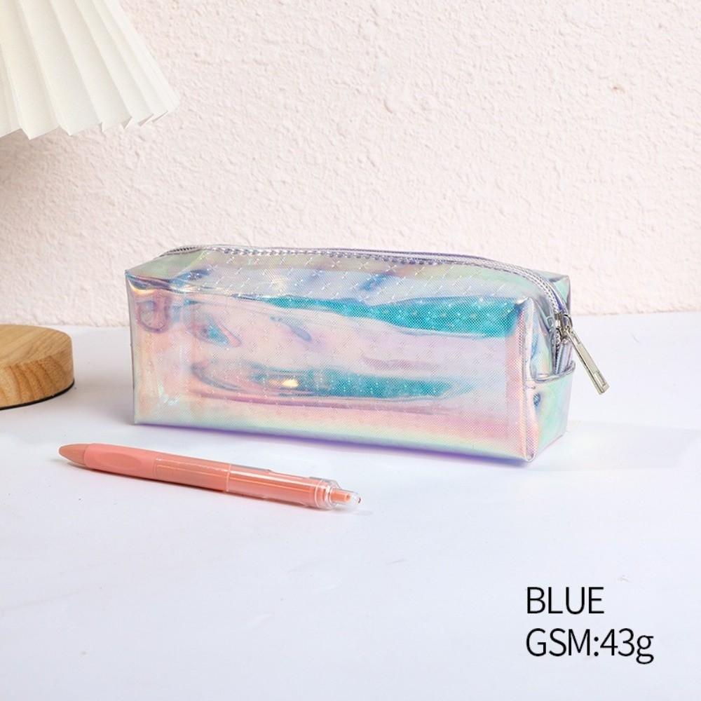 TPU Pencil Case Shiny Transparent Stationery Pouch Durable Pen Bag Gift
