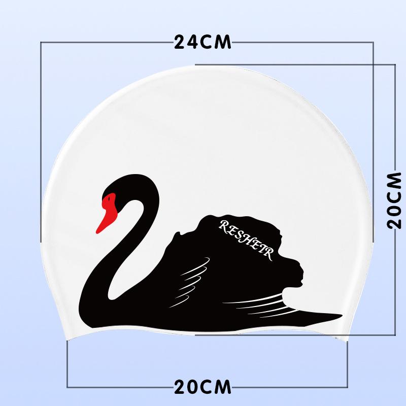 Силиконовая шапочка для плавания со свежим сладким цветочным принтом для женщин, модная шапочка для плавания с длинными волосами, защита ушей, аксессуары для бассейна