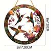 Hummingbird Flower Sun Catcher. Colorful Round Window Decor for Porch, Room & Garden. A Perfect Gift.