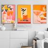 Винтажный коктейль 70-х годов Плакат Negroni Aperol Spritz Печать на холсте Картина Girly Pink Wall Art Pictures Home Room Bar Cart Decor