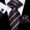 Мужские галстуки шелковый полосатый жаккардовый галстук носовой платок классический черный красный синий галстук