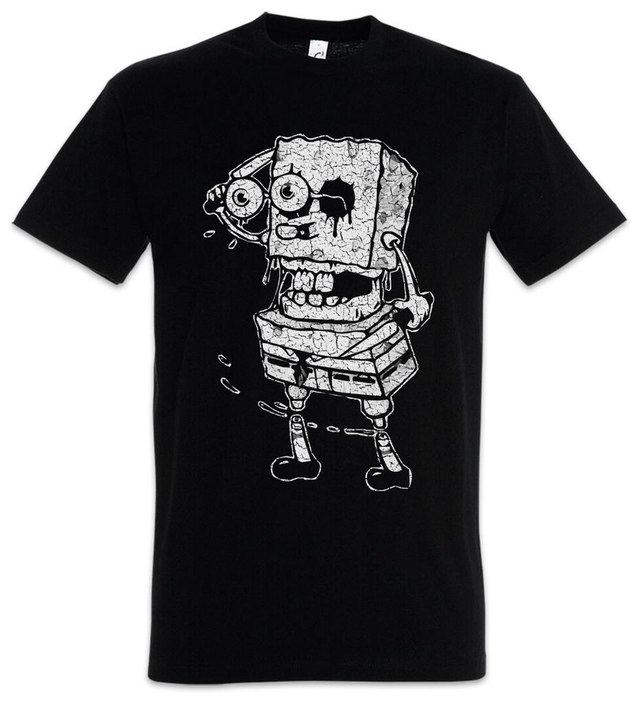 Sponge Rob T-Shirt Mens Womens Tees Top Fun Halloween The Zombie Bob Walking Brain Brains Eater Dead
