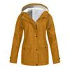 Warm Fleece Lined Winter Coat for Women Hooded Mid Length Parka Jacket Plus Size Down Outerwear with Pockets Solid Color Press Button Zipper Closure