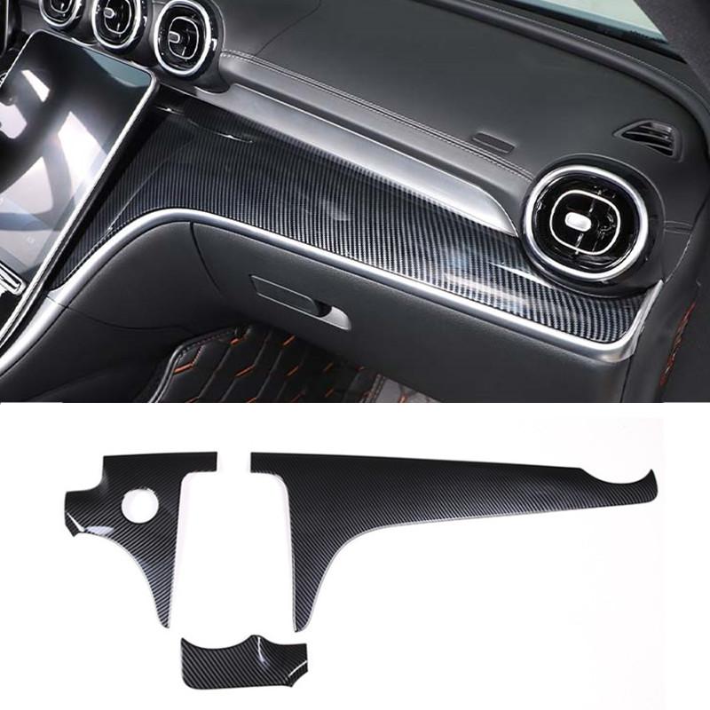 3 шт./компл., наклейки из углеродного волокна для центральной консоли автомобиля, накладка на панель приборной панели для Mercedes Benz C Class W206 2022