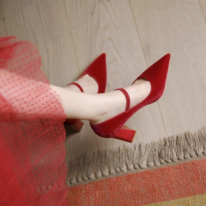 Французские туфли на высоком каблуке женские белые туфли ципао свадебные туфли подружки невесты 2024 новые свадебные туфли можно носить ежедневно туфли на толстом каблуке