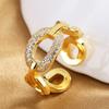 925 Sterling Silver HipHop Ring Open Adjustable Silver/Gold For Women Exquisite Student Girlfriend Jewelry Wedding Party GiftG