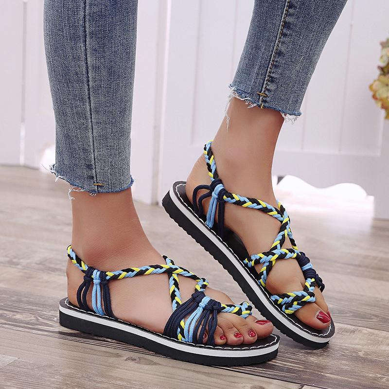 Fashion Sandals Woman Shoes Braided Rope with Traditional Casual Style and Simple Creativity Fashion Sandals Women Summer 2024