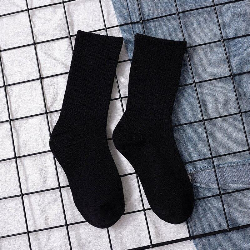 Socks Women White Black Crew Socks Female Pure Solid Color Socks Pack Set Short Women 'S Cotton Sock 