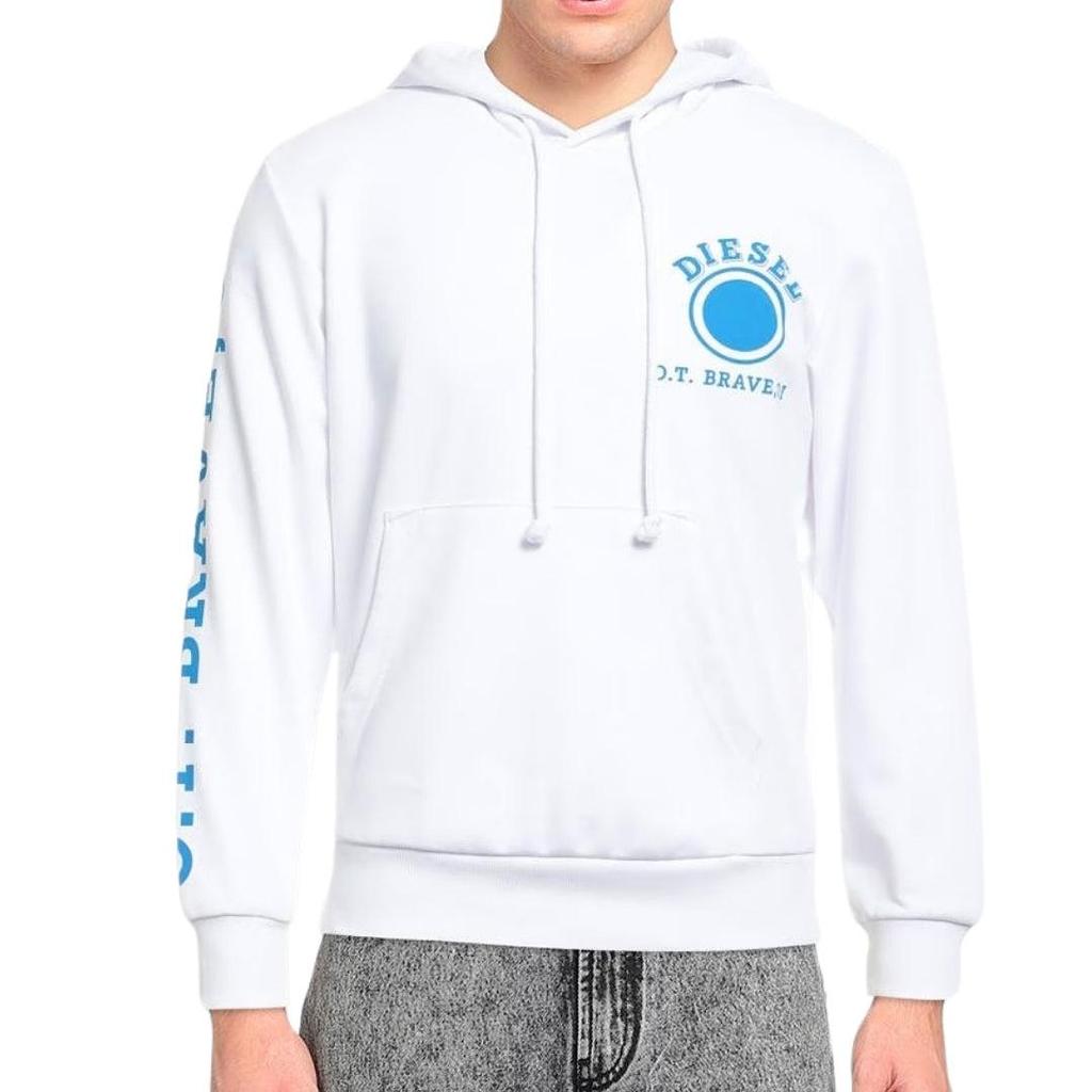 Diesel Mens Distressed Dot Logo Hoodie