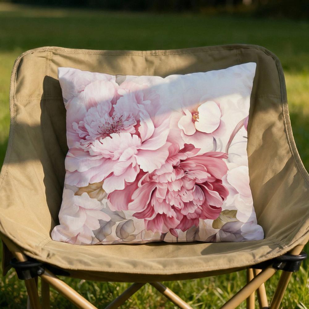 Pink Peony Flowers Cushion Cover Soft Reversible  Durable Pillow Cover  MultiScene Use for Home  Car Daily Comfort