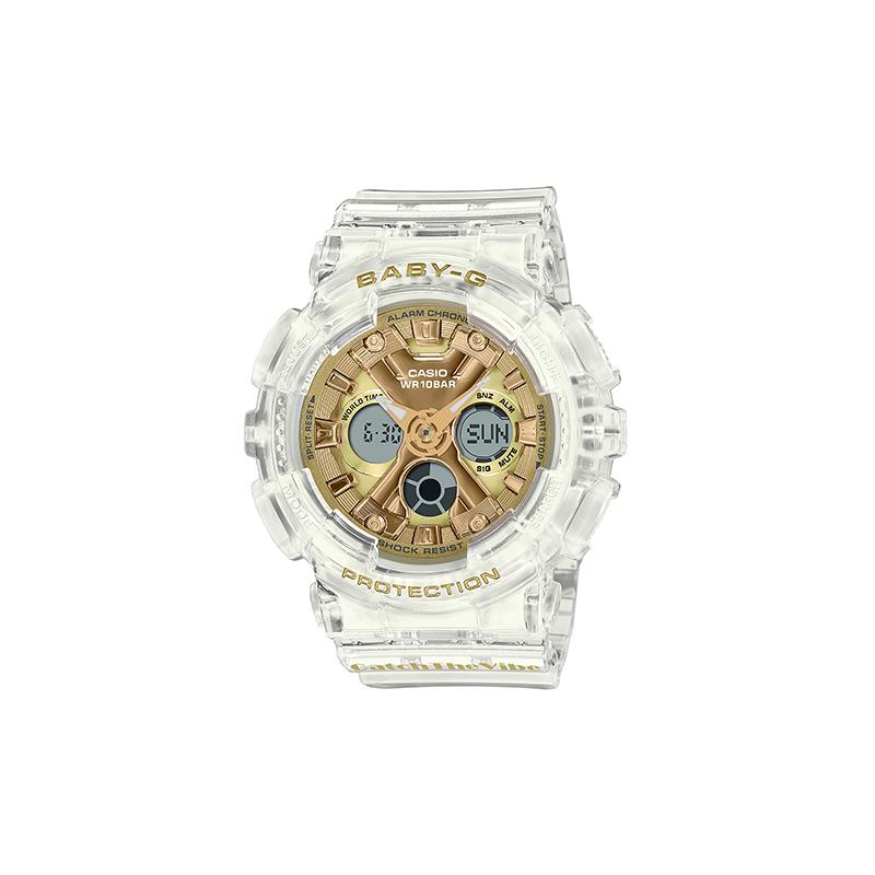 Casio BABY-G Танцевальные Летние Ледяные Прочные Водонепроницаемые и Ударопрочные Спортивные Часы Кварцевый Механизм Пластиковый Ремешок Японские и Корейские Часы BA-130CVG-7APR