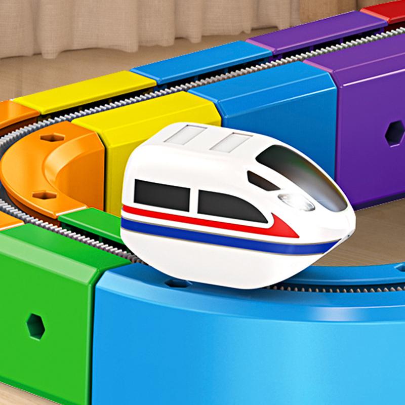 1pc Rechargeable Magnetic Train for Kids for Magnetic Rail Electric Motorized Engine Educational Building Toys Accessories