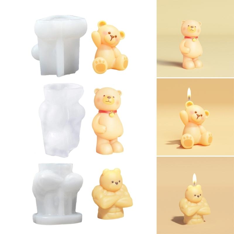 Nonstick Silicone Bear Mold for Crafting 3D Aromatherapies Candle Home Decoration Mould Unique Gift Making Mold
