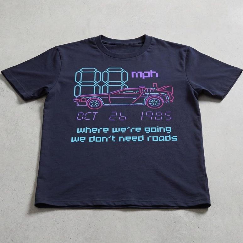 80s Future Movie Tshirt Retro 88mph Back To Film Graphic Print Short Sleeve Harajuku Y2k Casual Tshirt Men Women Streetwear