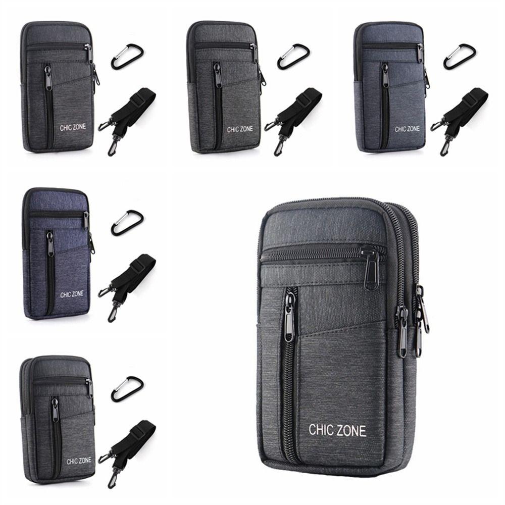 Single Double Layer Men Phone Pouch Waterproof Cellphone Bag Phone Waist Bag Outdoor Phone Storage