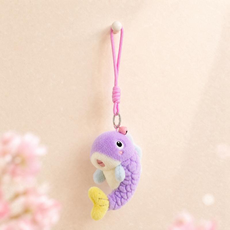 Koi Fish Doll 13cm Colorful Lucky Little Fish Plush Pendant Soft Ocean Animal Plush Keychain Keyring Child Teenager Bag Decor