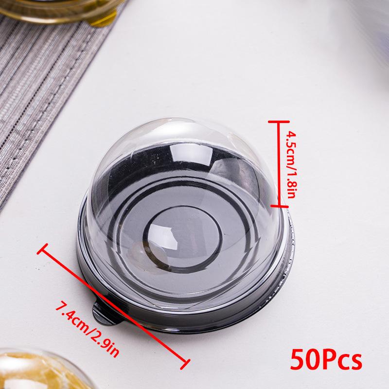 50 шт., наклейка для торта, прозрачные коробки для упаковки кексов, коробка для десертного торта, уплотнительная этикетка для контейнера