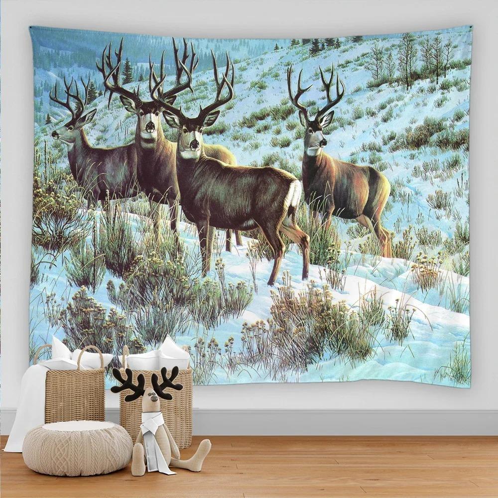Декоративный гобелен «Лесной лось» для домашнего декора, офисной гостиной, гобелен