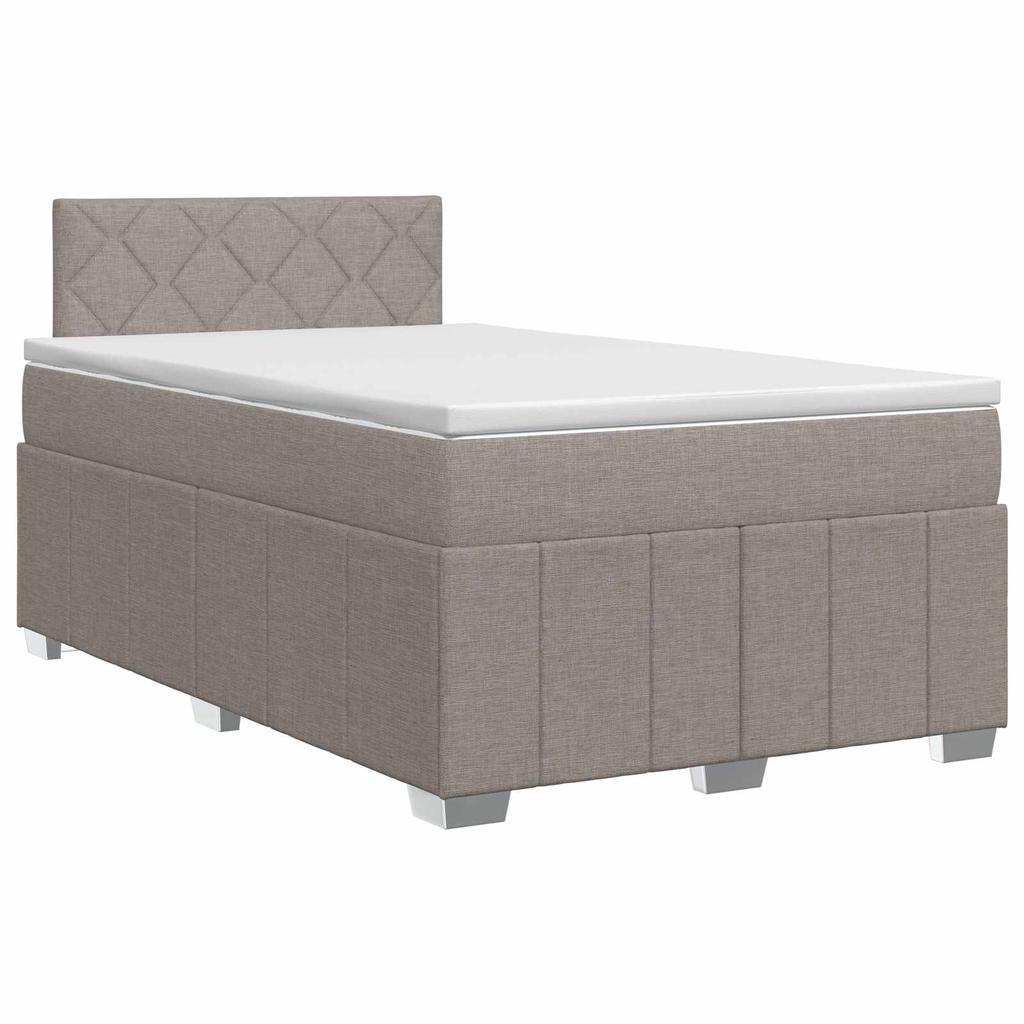 Box Spring Bed with Mattress Taupe 120 x 200 cm Fabric