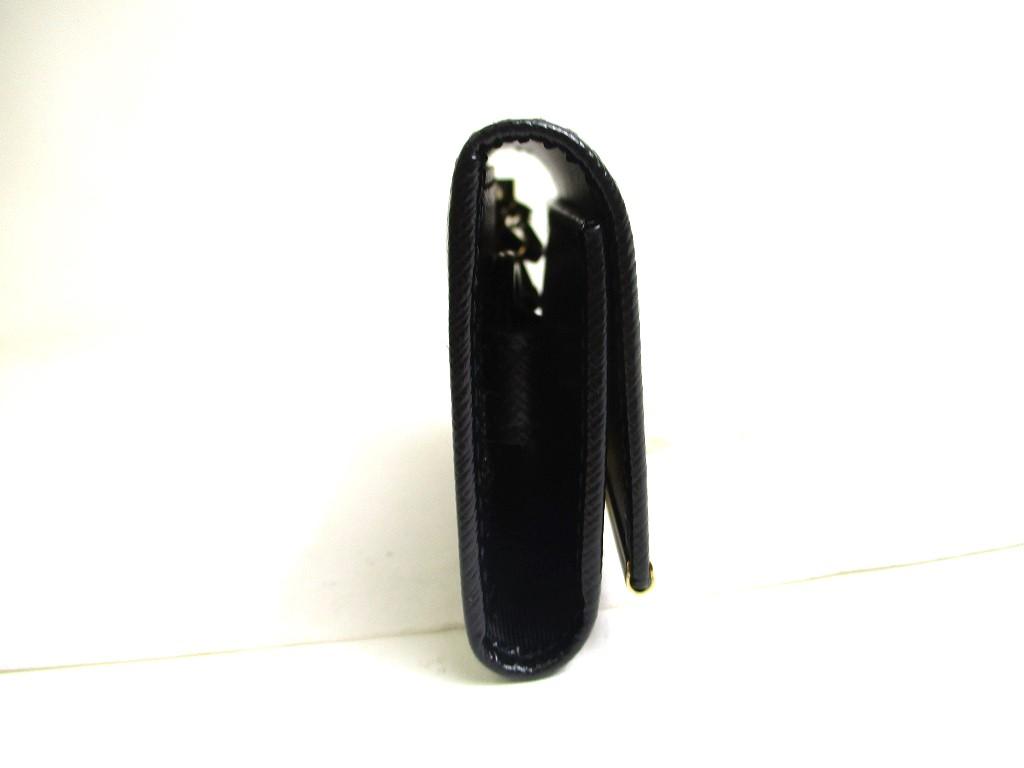 Оригинальный чехол для ключей Salvatore Ferragamo Gancini из черной кожи с золотым покрытием H/W 6Pics #a431 восстановленный
