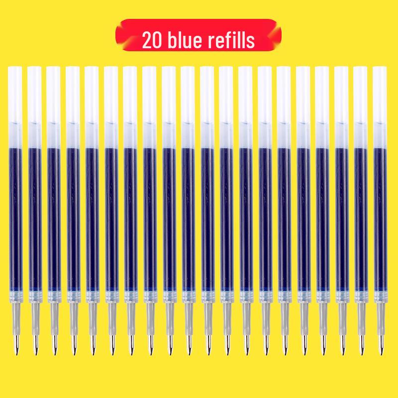 Набор из 100 стержней для черной гелевой ручки 0,5 мм - На водной основе, Шариковый наконечник, Нажимной механизм, Совместимы с красной ручкой