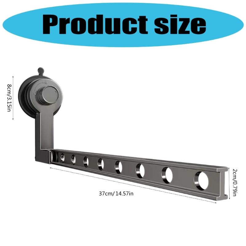 Secure Suction Cup Hanger Drying Rack Durable Aluminum Clothes Hanger For Balcony Or Bathroom Without Damaging Walls