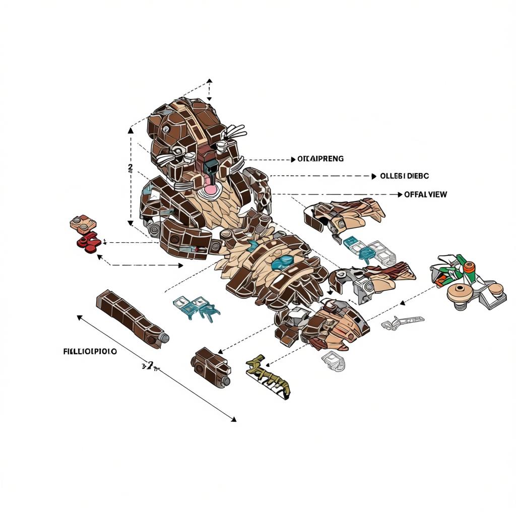 MOC Creative Otter Animal Scene Building Blocks Model Ornament Marine Life Particle Toy Collectible Gift for Kids & Adults