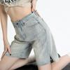 Классические джинсовые шорты, женские летние шорты с высокой талией, повседневные широкие брюки, прямые джинсы, женские пятые брюки, шорты