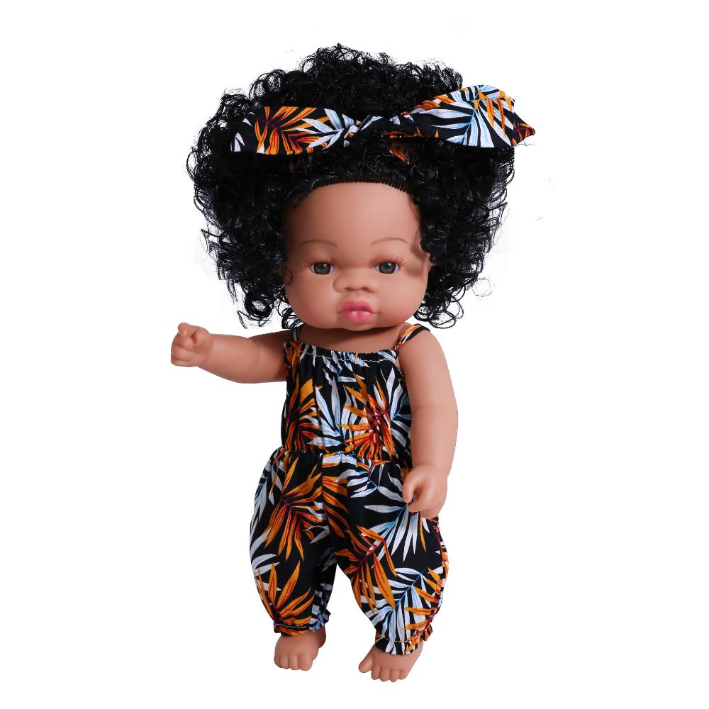 33 см полностью силиконовое тело куклы Reborn Baby игрушки темно-черная коричневая кожа опционально кукла Rebirth реалистичные вьющиеся волосы новорожденная кукла для детей подарок на день рождения Рождество