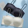 Летнее кружевное нижнее белье без бретелек, женский собранный тонкий бюстгальтер с запахом, бюстгальтер, не спадает, нескользящий невидимый бюстгальтер