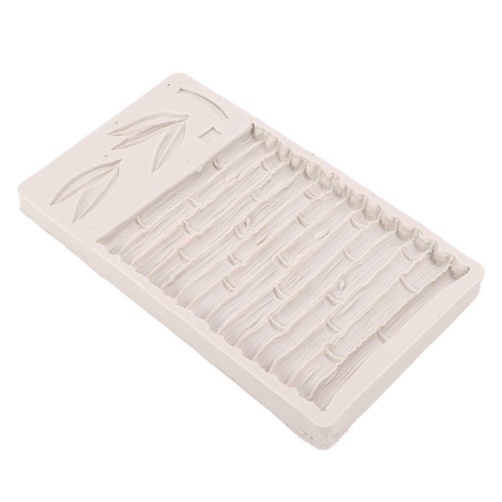 Silicone Mold Safe Elastic Grey Leaves Bamboo Design Tear Resistant Easy Demoulding DIY Baking Mold