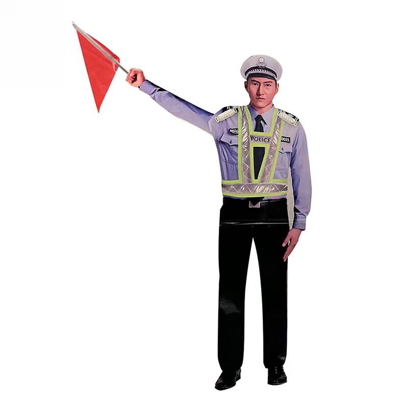 Solar Flag-Waving Traffic Robot